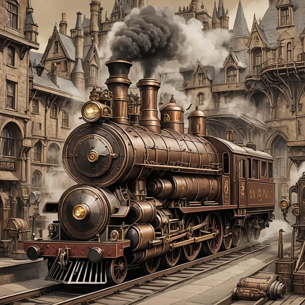 Steampunk Hogwarts Express Engine
