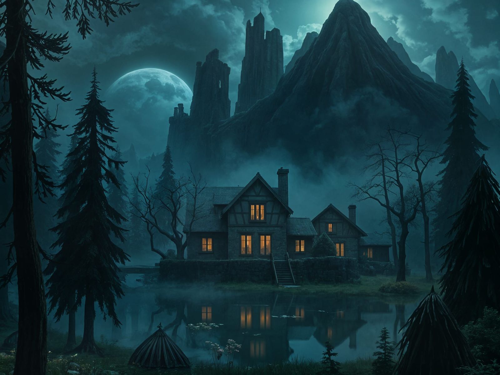 Enchanted Fairy Village in Moody Shinkai Style