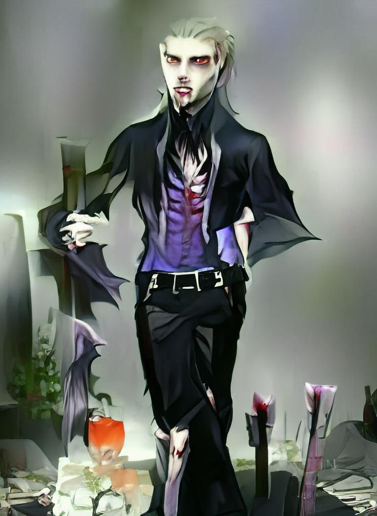 Anime Style Male Vampire Illustration