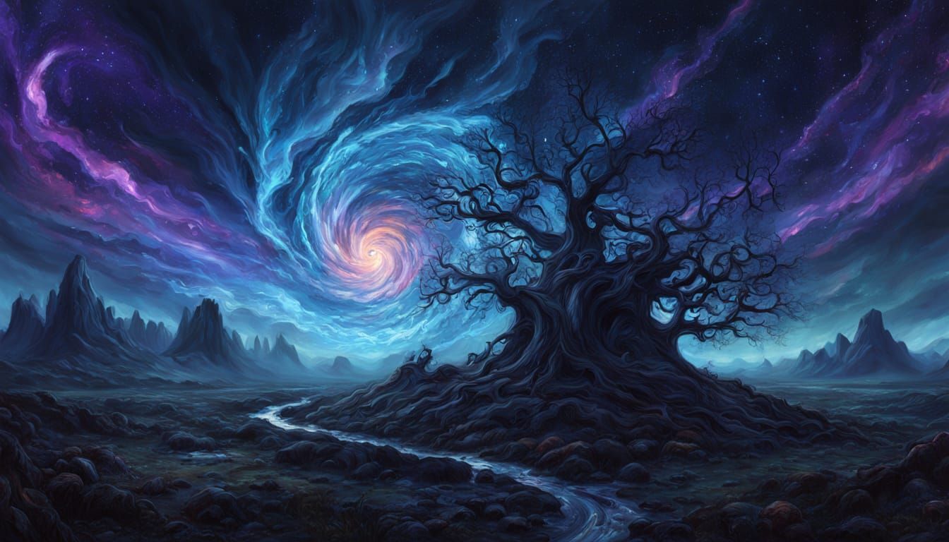 Ethereal Cosmic Being Adrift in Nebula as Digital Art