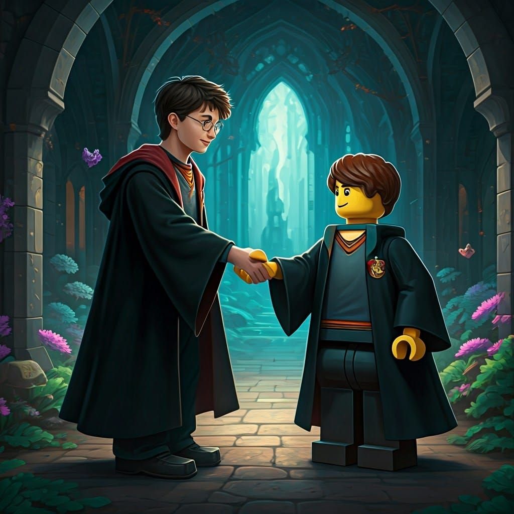 Harry Potter Meets Lego Minifigure in Whimsical Wizarding Wo...