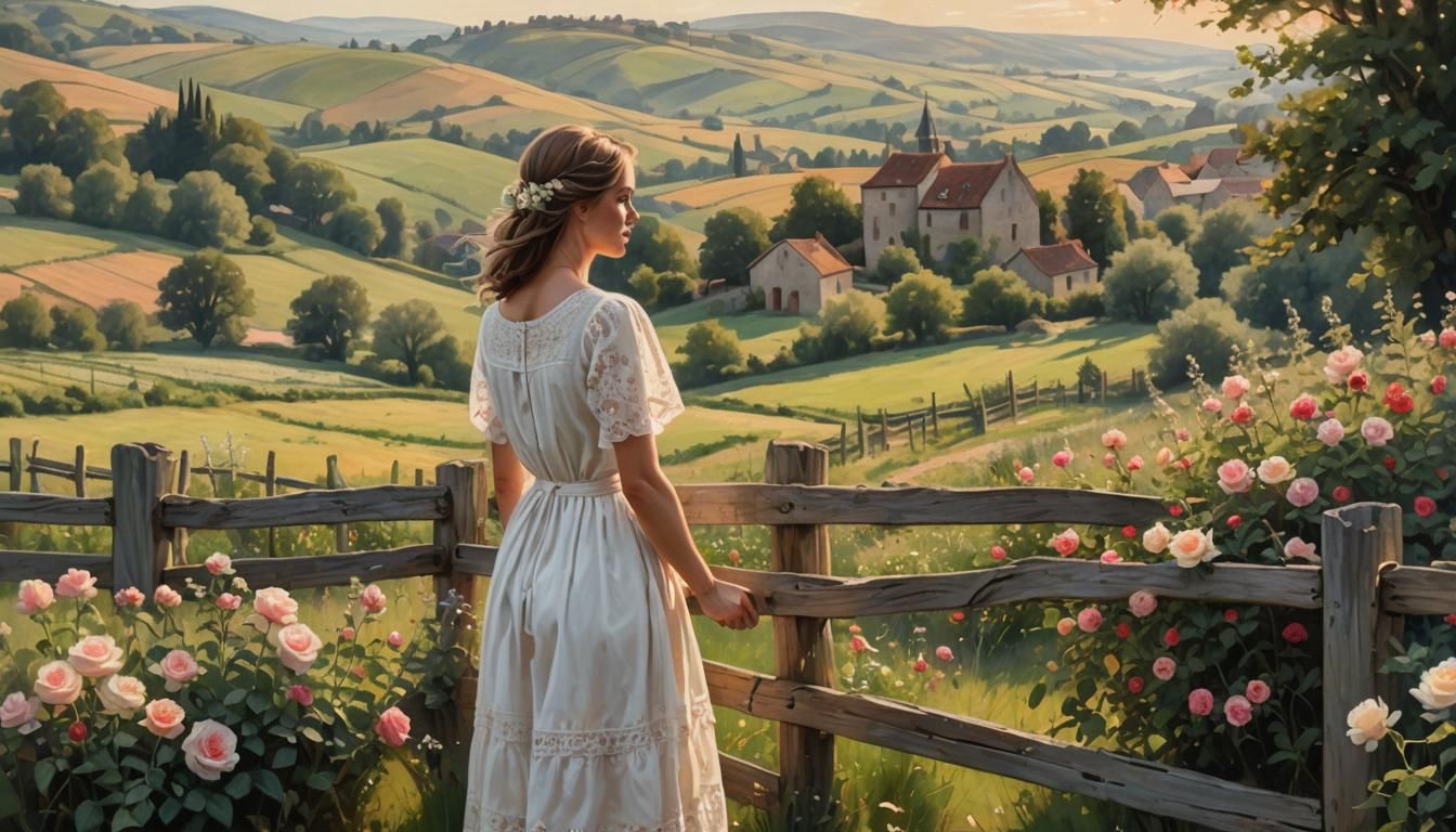 French Countryside Scene in Dutch Masters Style