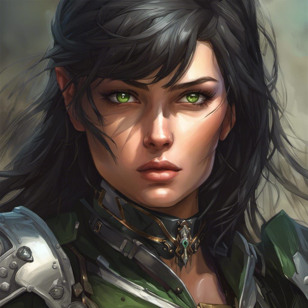 Female Centaur Portrait in Hyperdetailed Fantasy Art