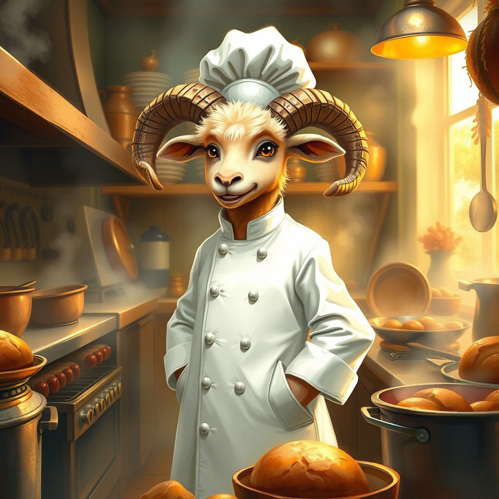 Chef Ram in Dreamlike Kitchen Scene