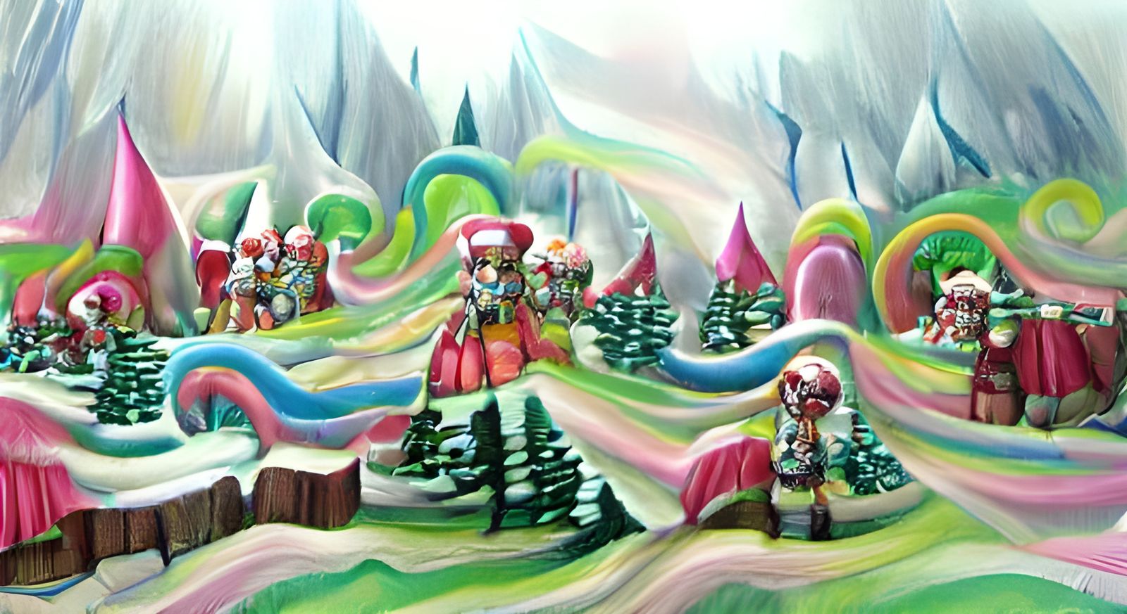 Santa's North Pole in Gouache Wonderland