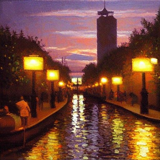 Pixel Starry Night Oil Painting by James Gurney