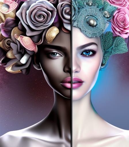 Light and Shadow Portrait in Expressionist Collage