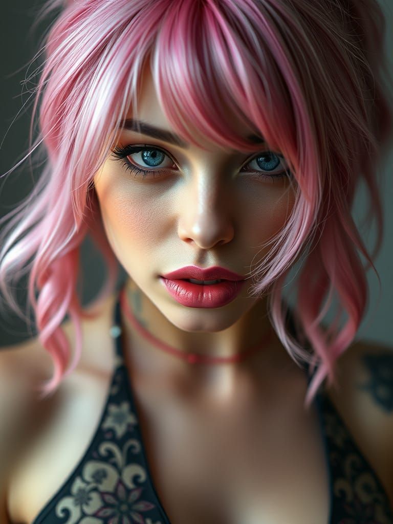 Hyperrealistic Portrait of a Transgender Individual