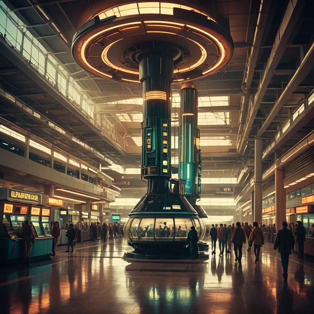 Giant Vacuum Tube Radio Dominates Airport in Retro-Futuristi...