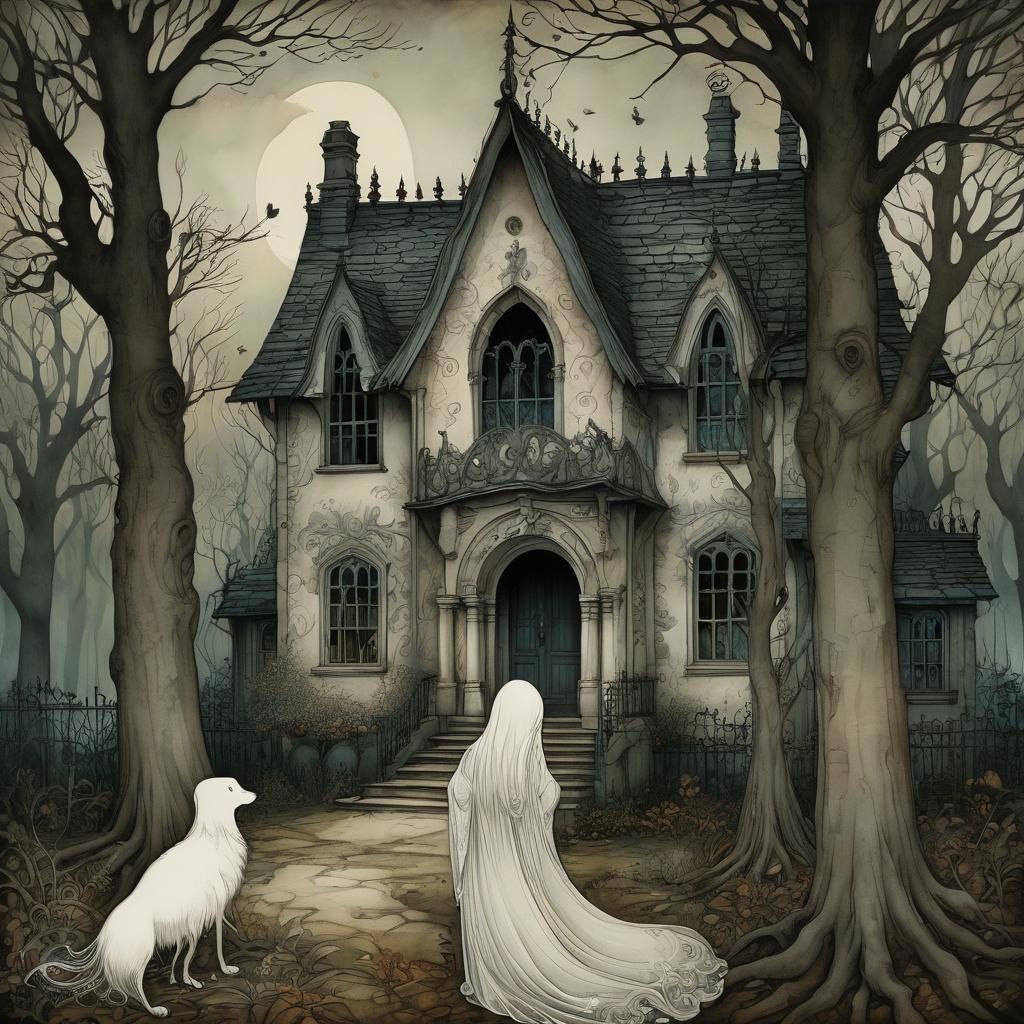 The Girl Entranced by the House's Whispered Secrets in a Hau...