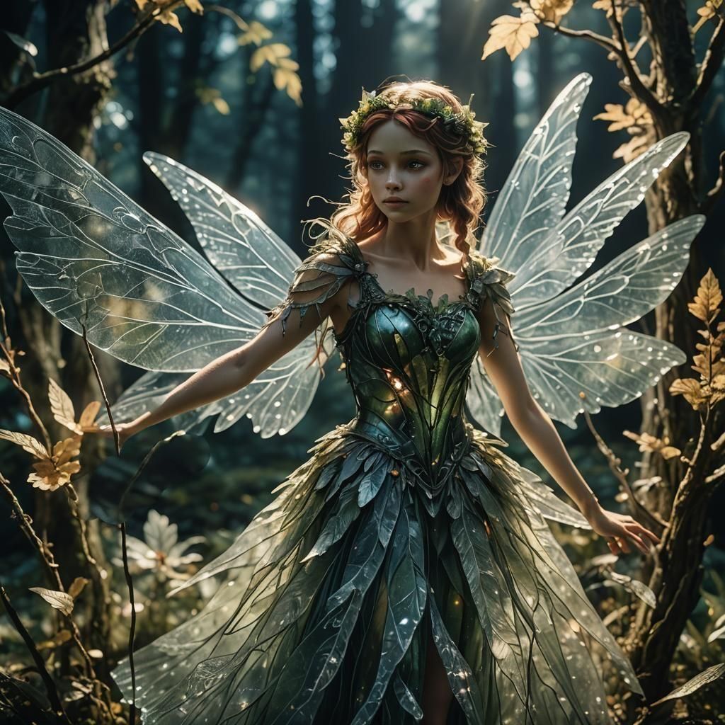 Etched Crystal Fairy: Cinematic Film Still