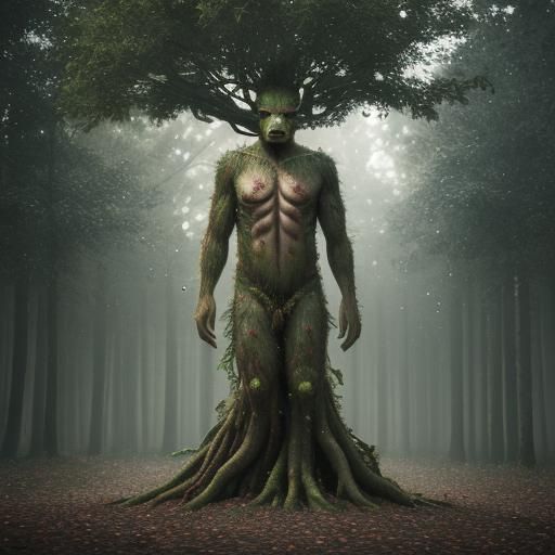 Hyperrealistic Tree Man in Cinematic Photography