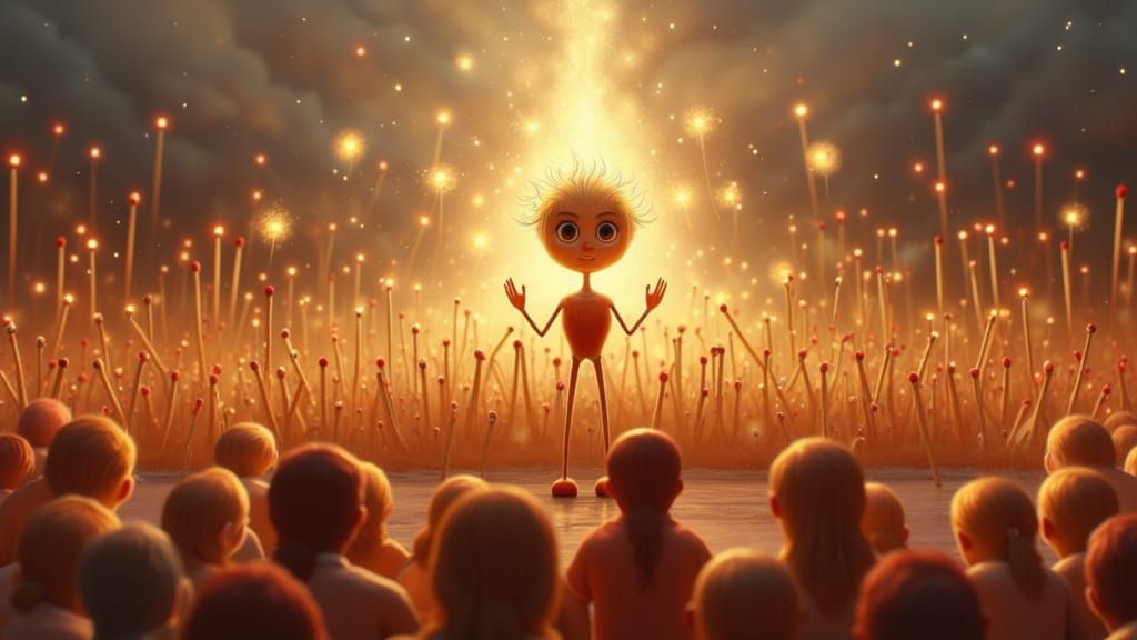 Animated Matchstick Sparks Revolution in Cartoony Style