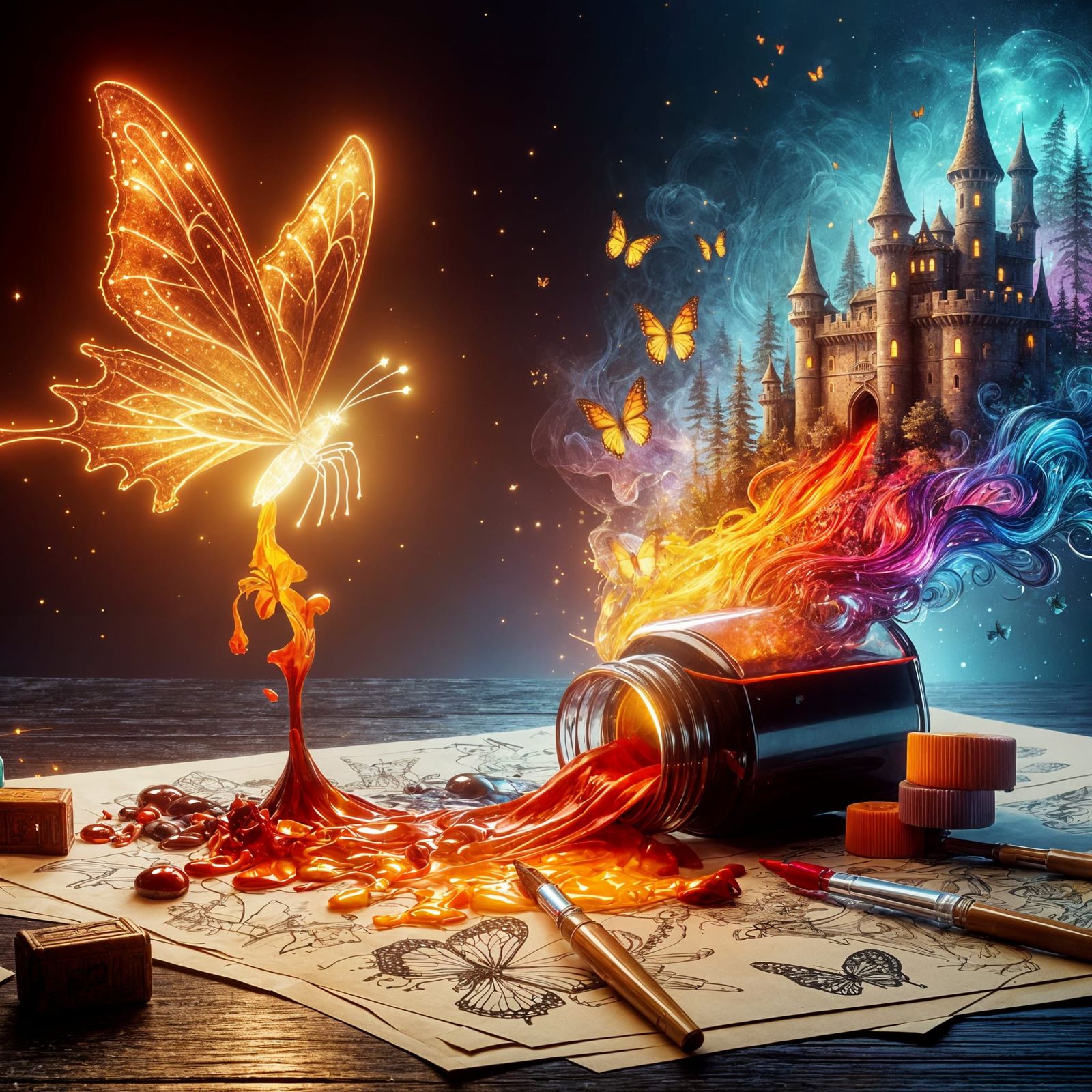 Dramatic Castle Scene in Cinematic Style