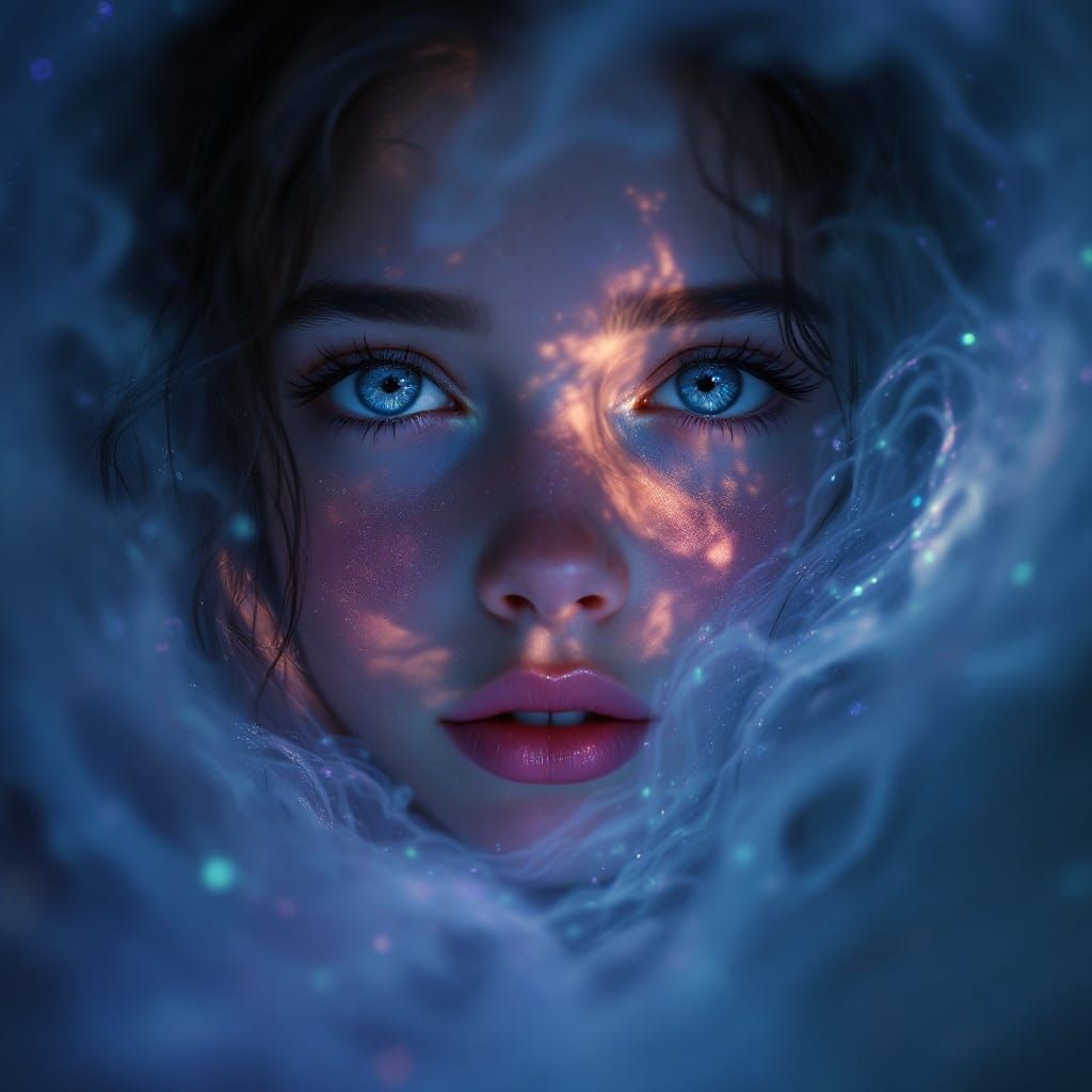 Surreal Portrait of a Young Girl Shines with Fantasy Magic