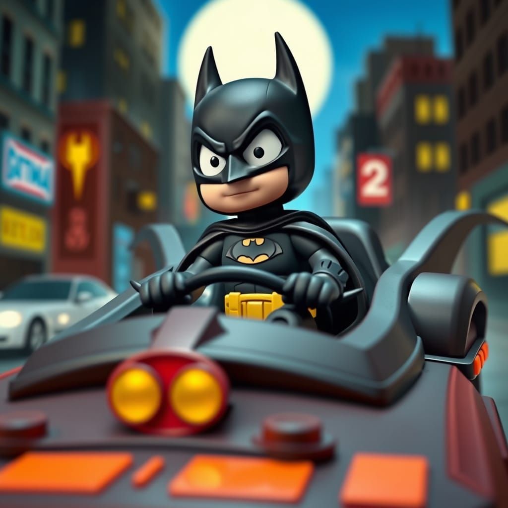 Batman in Gotham: A Claymation Batmobile Scene