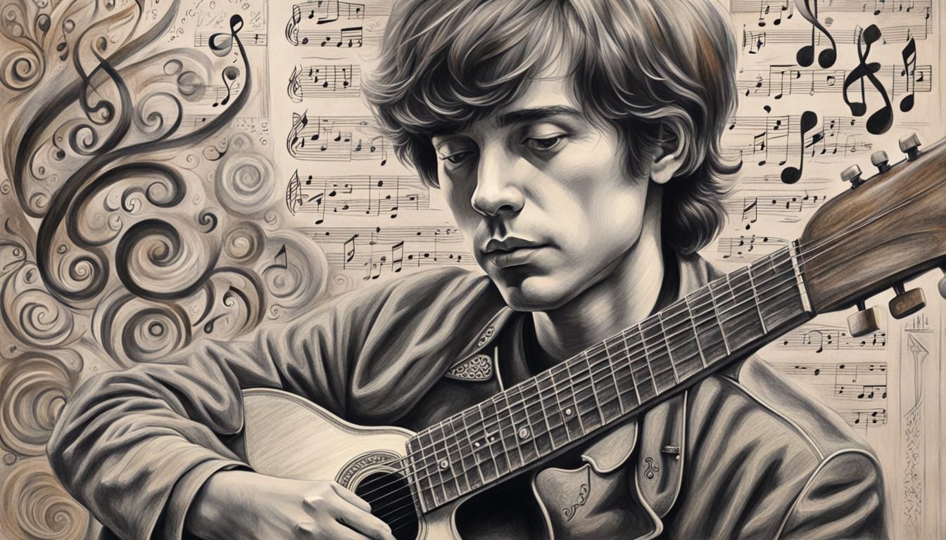 Musician with Guitar: Faith and Rock 'n' Roll in Charcoal
