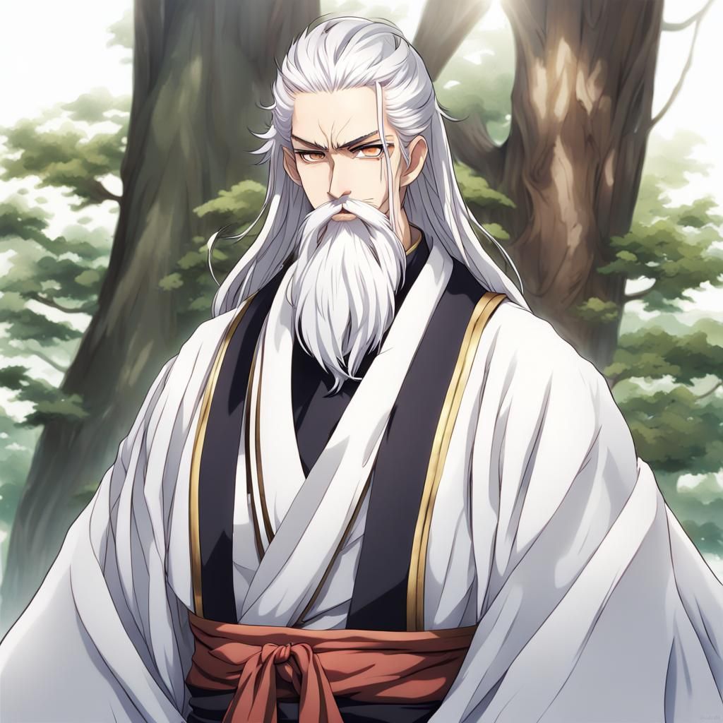 Wise Man Portrait in Anime Style