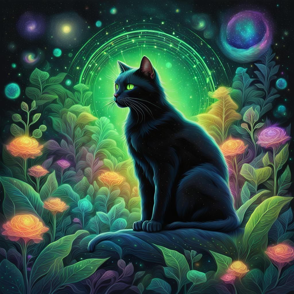 Holographic Astral Black Cat in Cosmic Realm