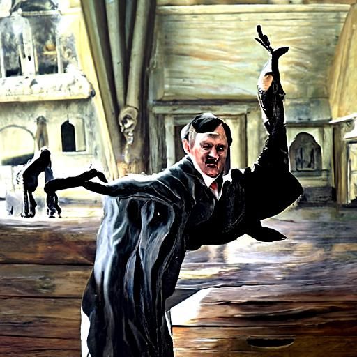 Disturbing Dance: Dementor and Hitler in Oil Painting