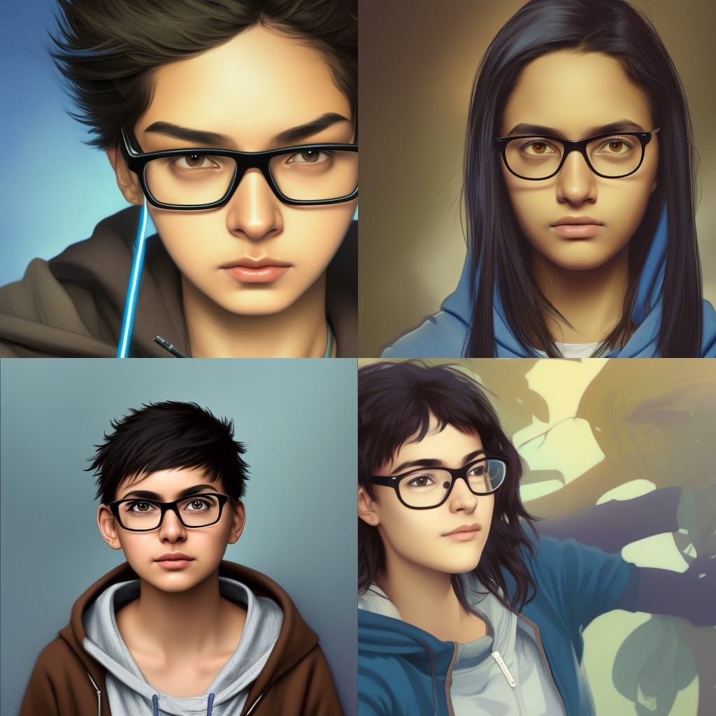 Tomboy with Laptop: Hyperdetailed Digital Portrait