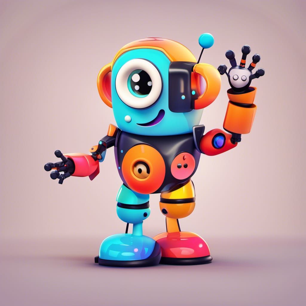 Cheerful Chatbot Logo in Pixar-Style 3D Rendering