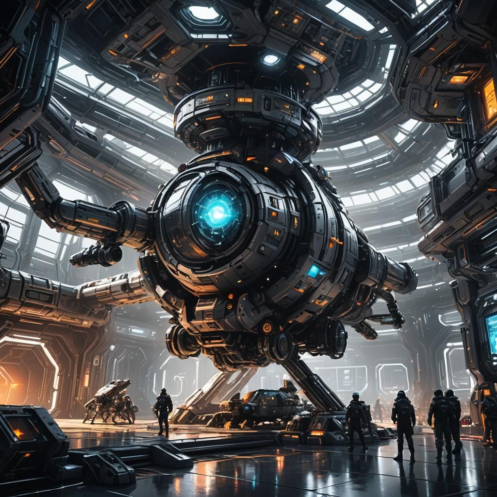 Futuristic Sci-Fi Space Station Concept Art