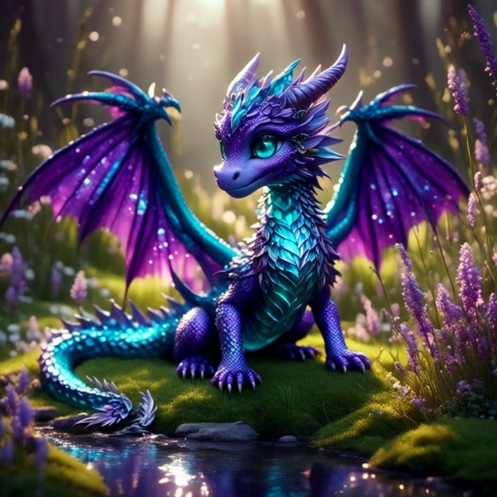 Photo Realistic Dragon with Shimmering Scales