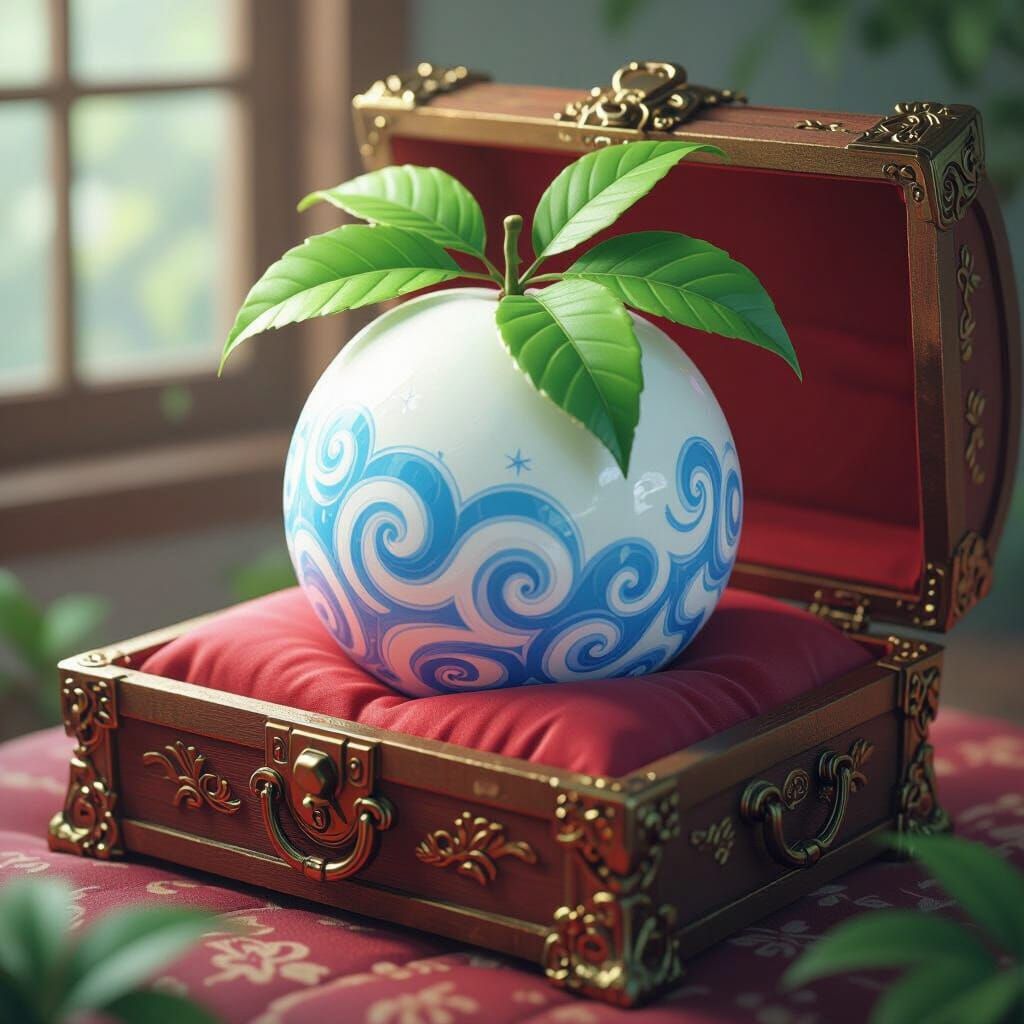 Blue Mikan in Treasure Chest, 3D Anime Style