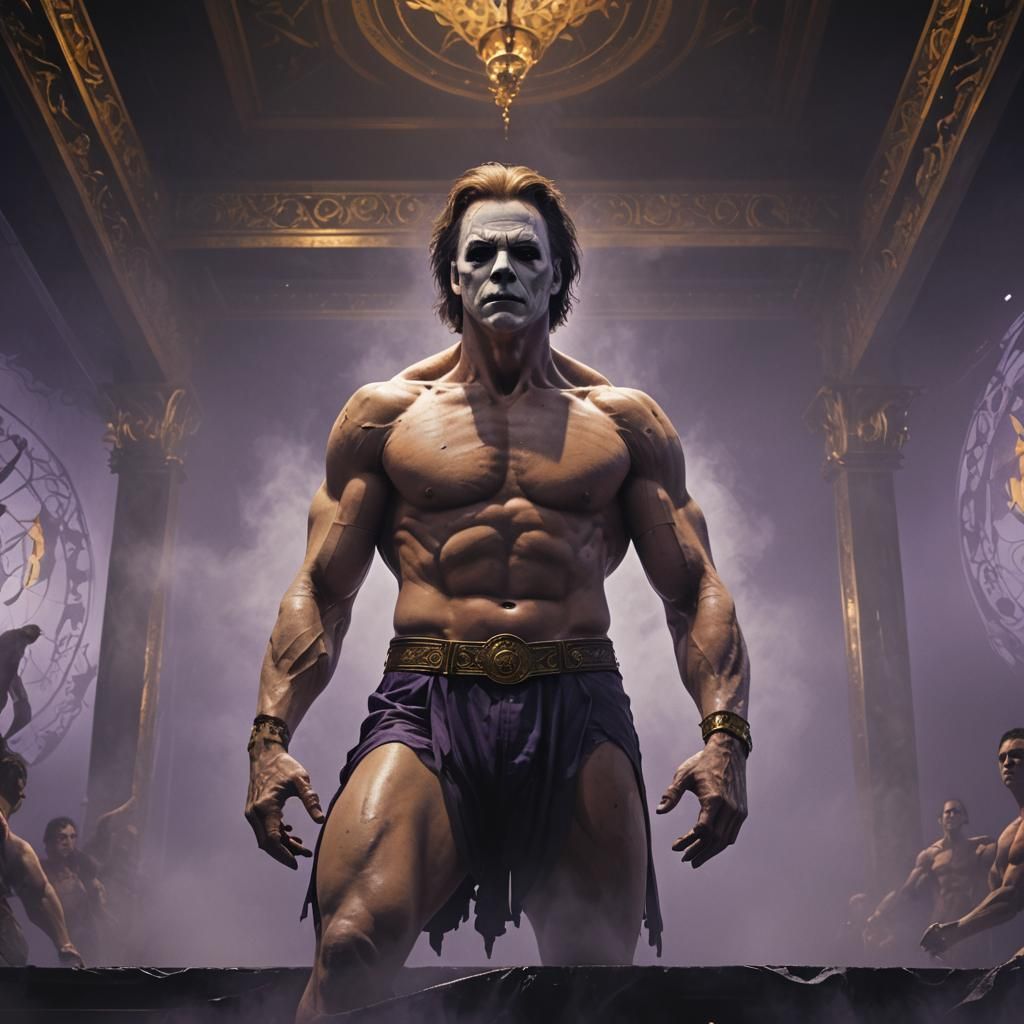 Ornate Fantasy Stage Showcasing Hyper-Realistic Figure