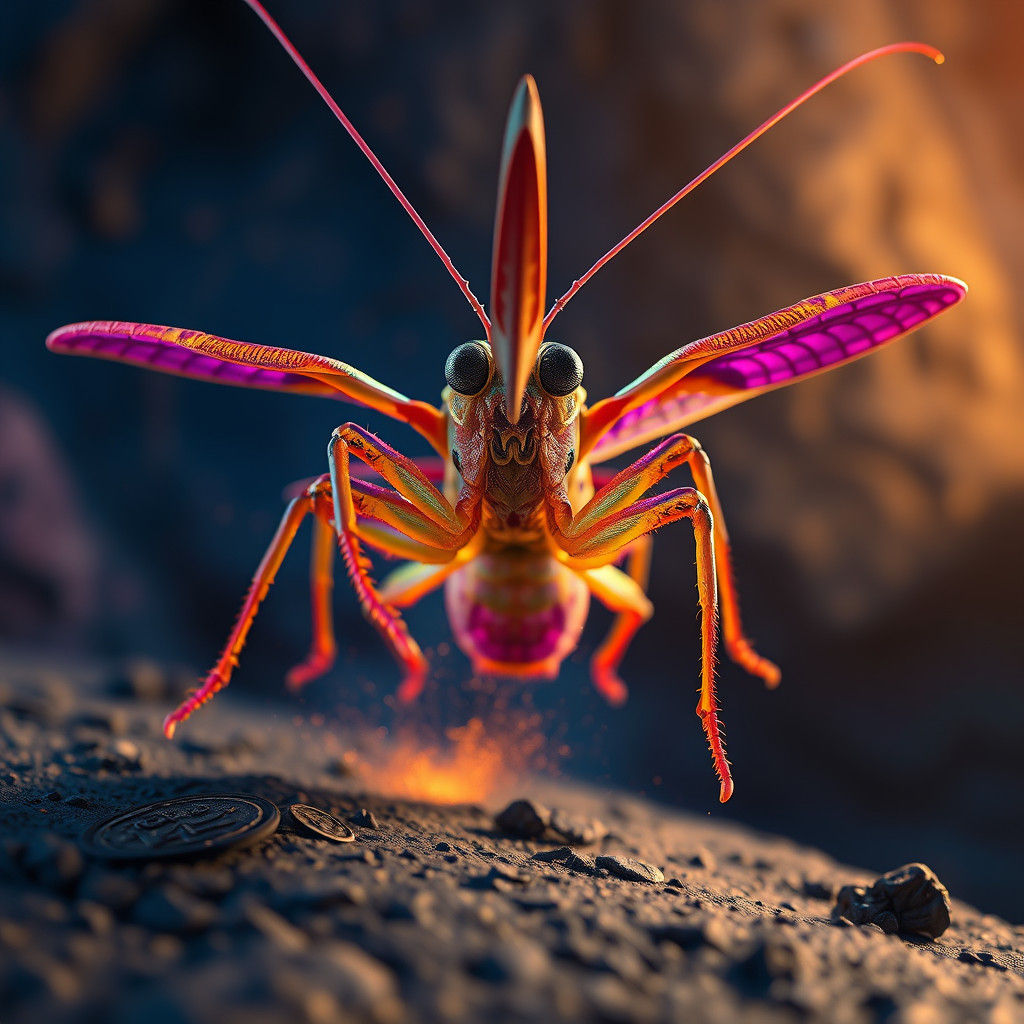 Cricket with Knife Legs in Otherworldly Matte Painting