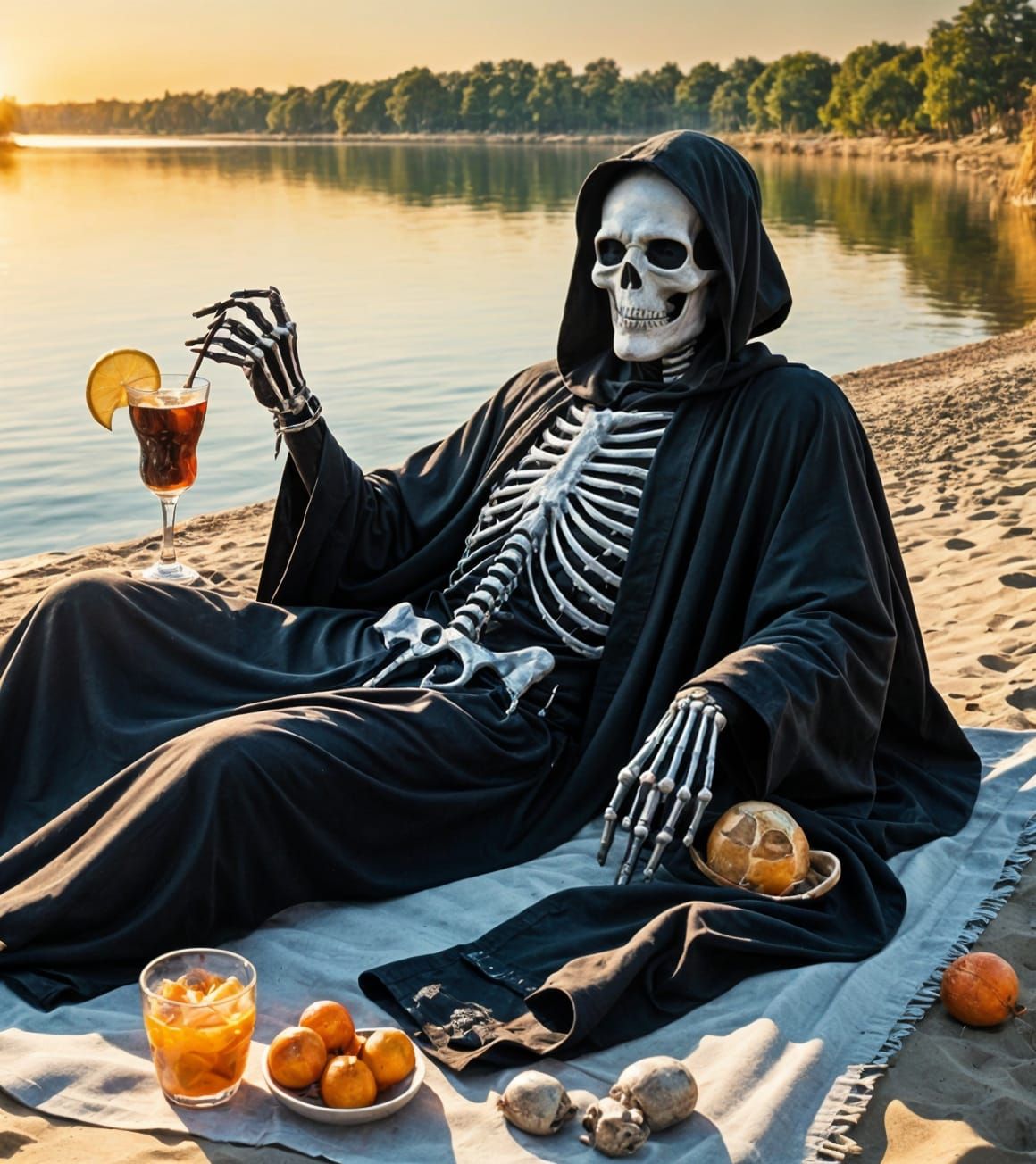 Grim Reaper Chilling on River Styx Beach