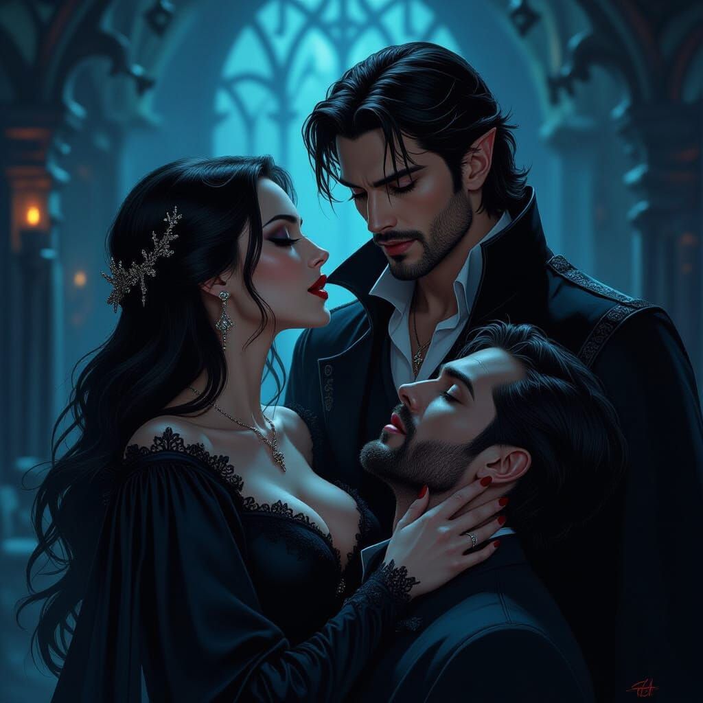 Vampire Woman Feeding, Mystical Atmosphere