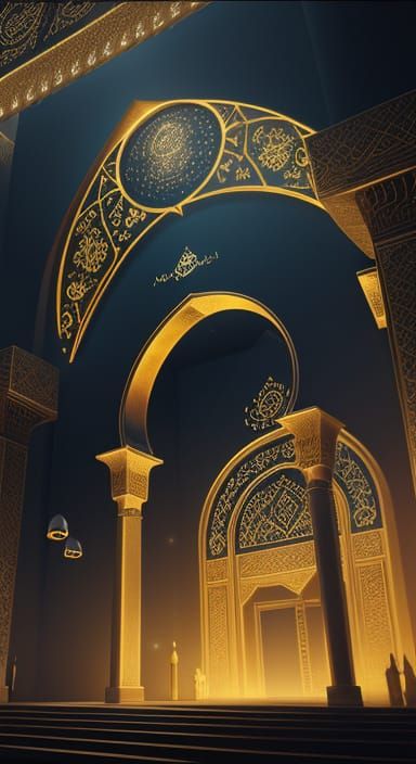 Celestial Islamic Architecture in Ethereal Light