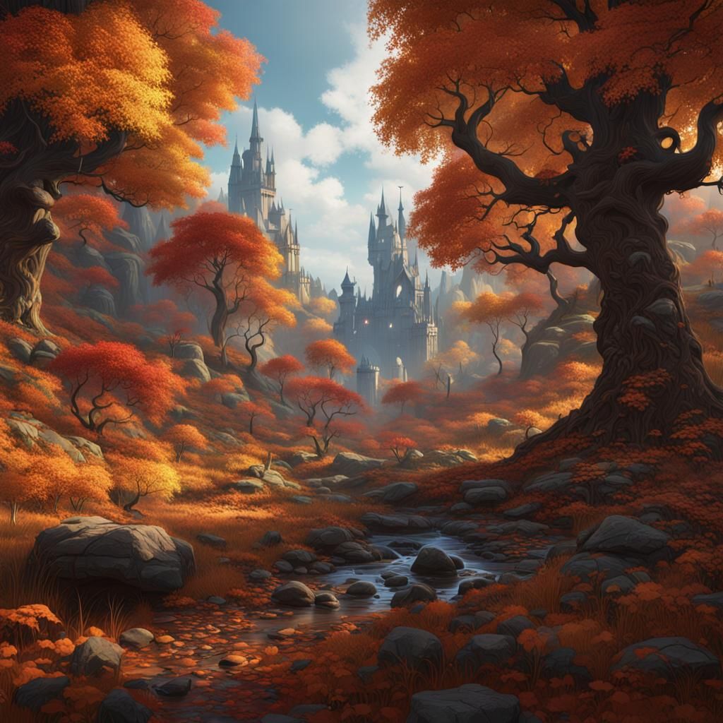 Fantastical Autumn Forest Concept Art