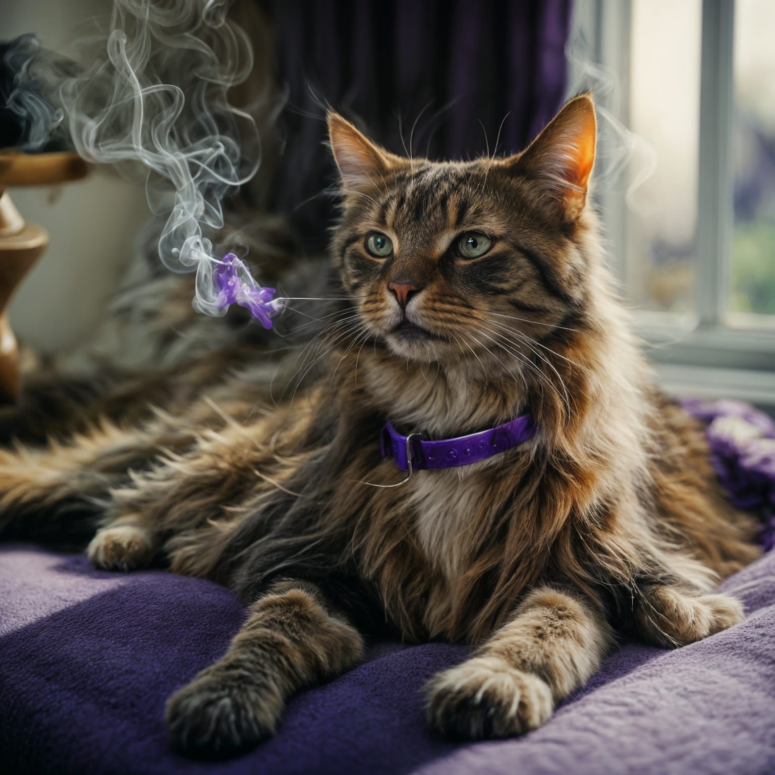 Surrealistic Cat Scene with Cinematic Film Feel