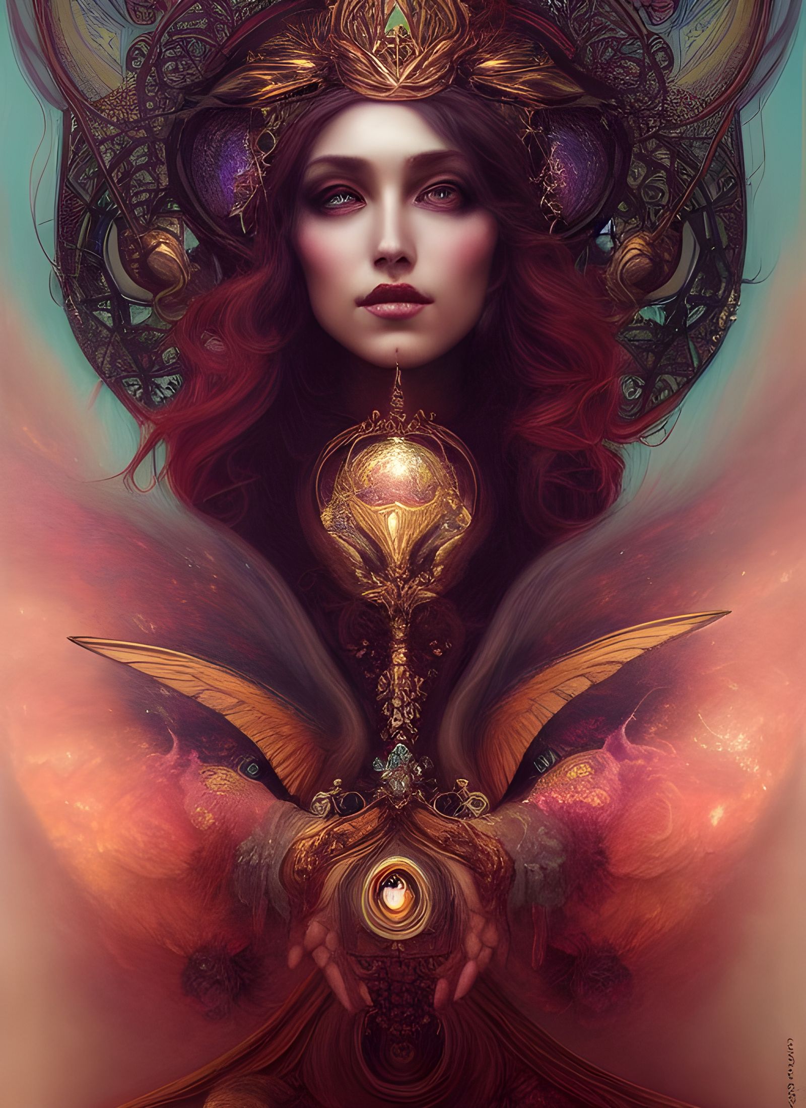 Goddess of the Universe Portrait in Gothic Romantic Style