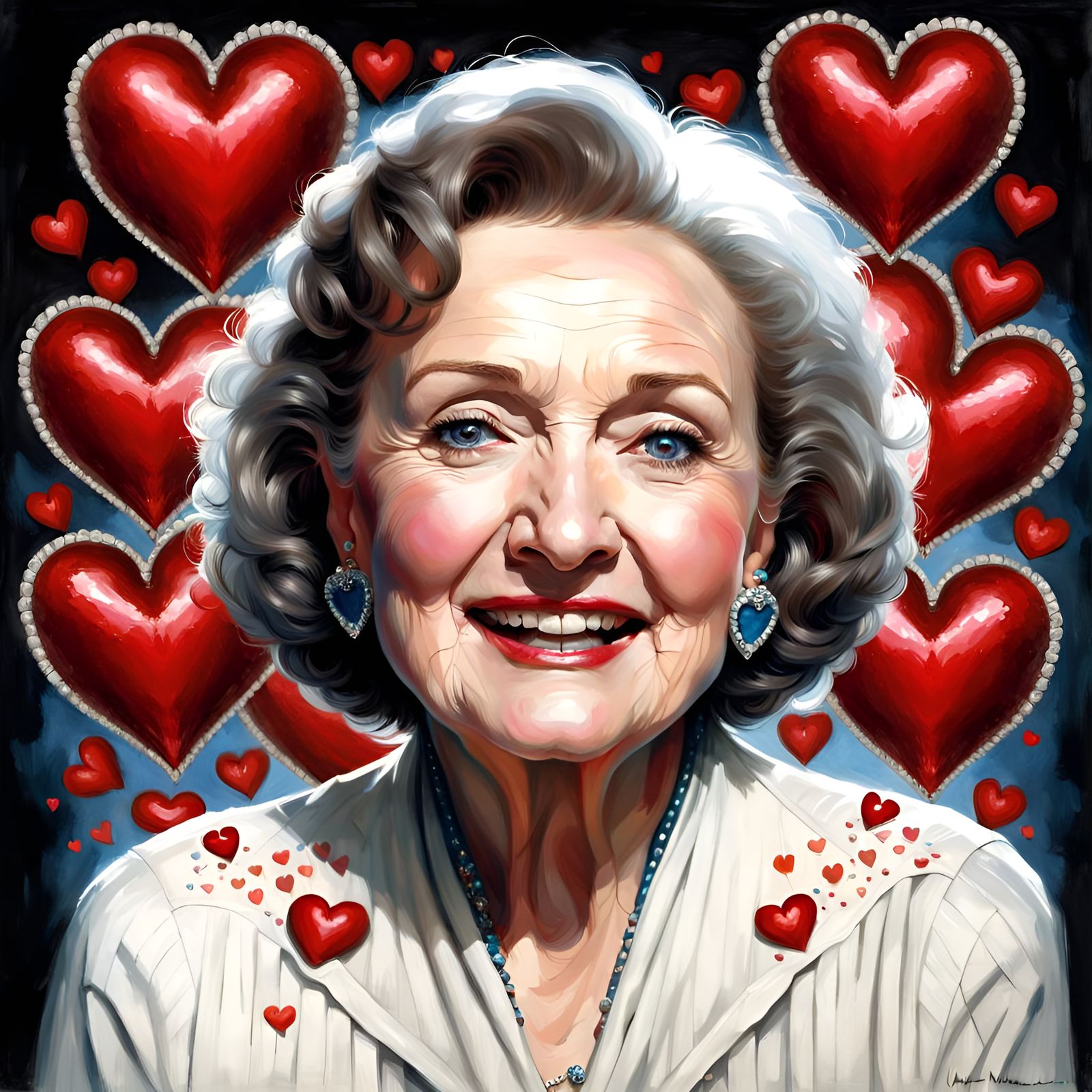 Betty White Portrait in Hyperrealistic Style