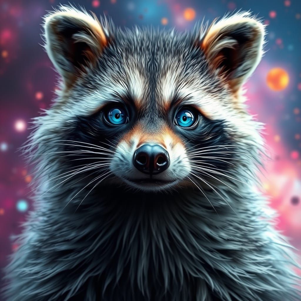 Portrait, beautiful raccoon