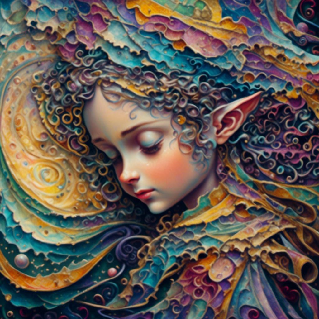 Surreal Canyons with Eyeball Trees in Vivid Colors