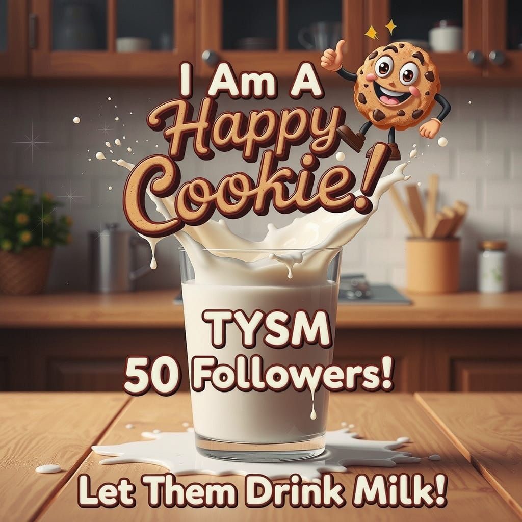 Milk and Cookies in a Warm Kitchen Scene