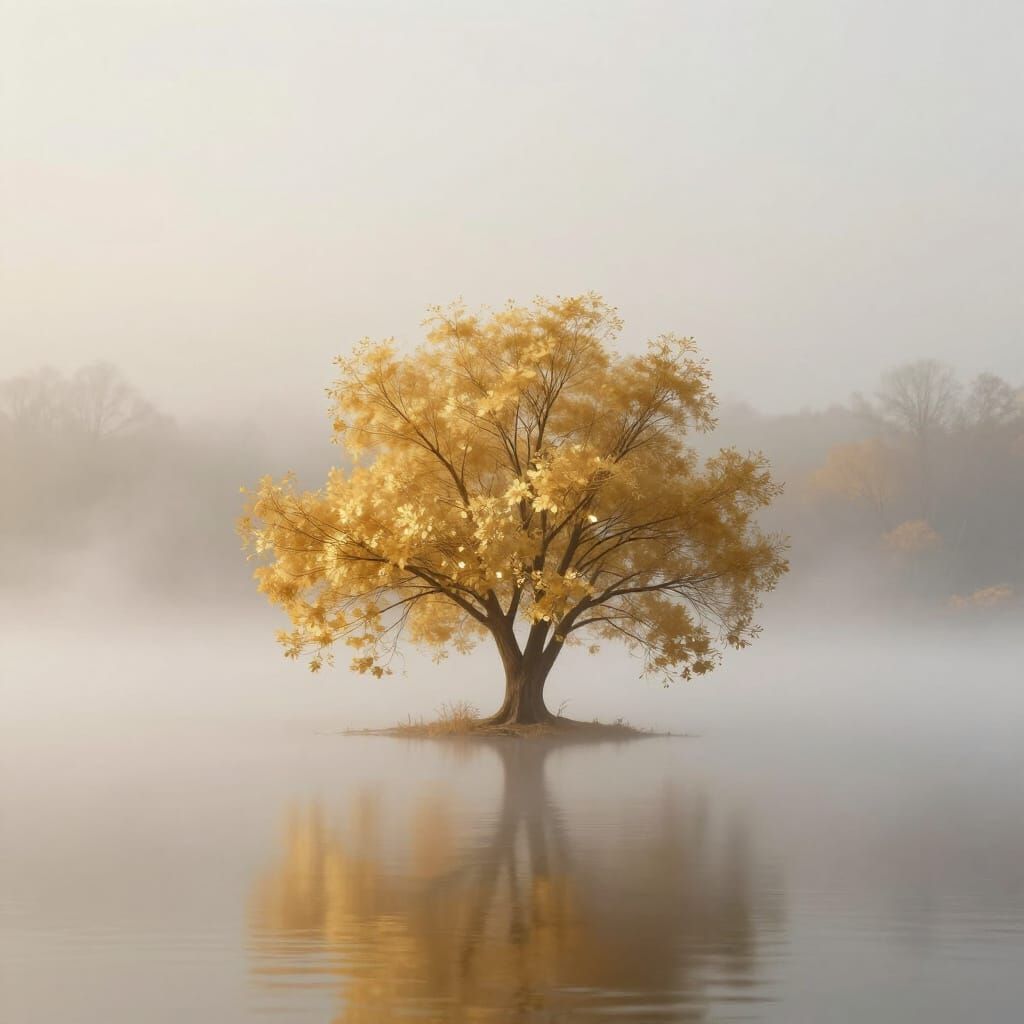 Ethereal Fantasy Landscape in Minimalist Style