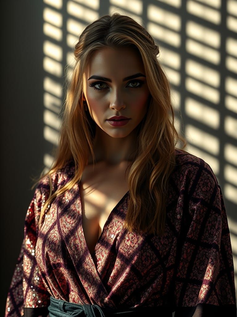 Beautiful Sorceress with Dramatic Lighting Effects