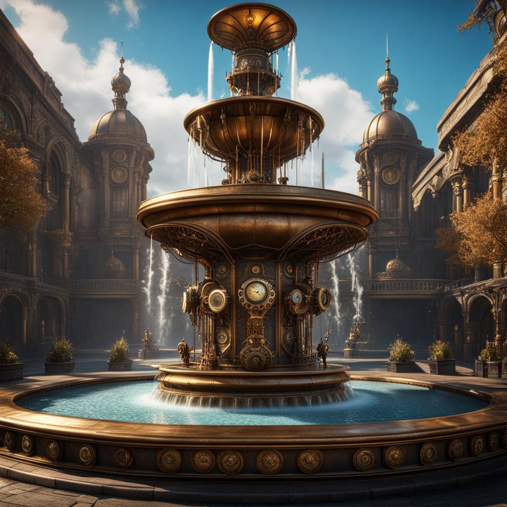 Steampunk fountain 2