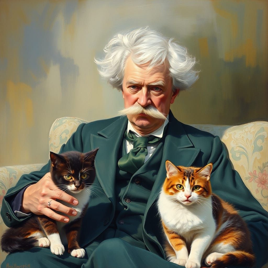 Mark Twain's Feline Companions in Oil