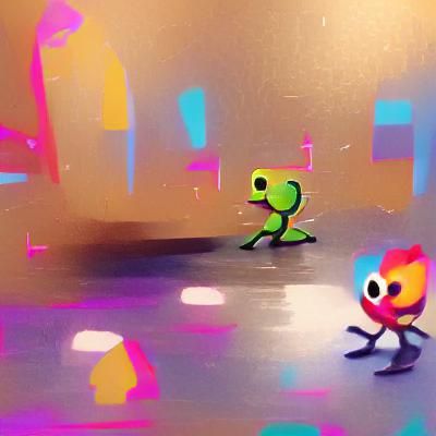 Joyful Cartoon Character Dancing