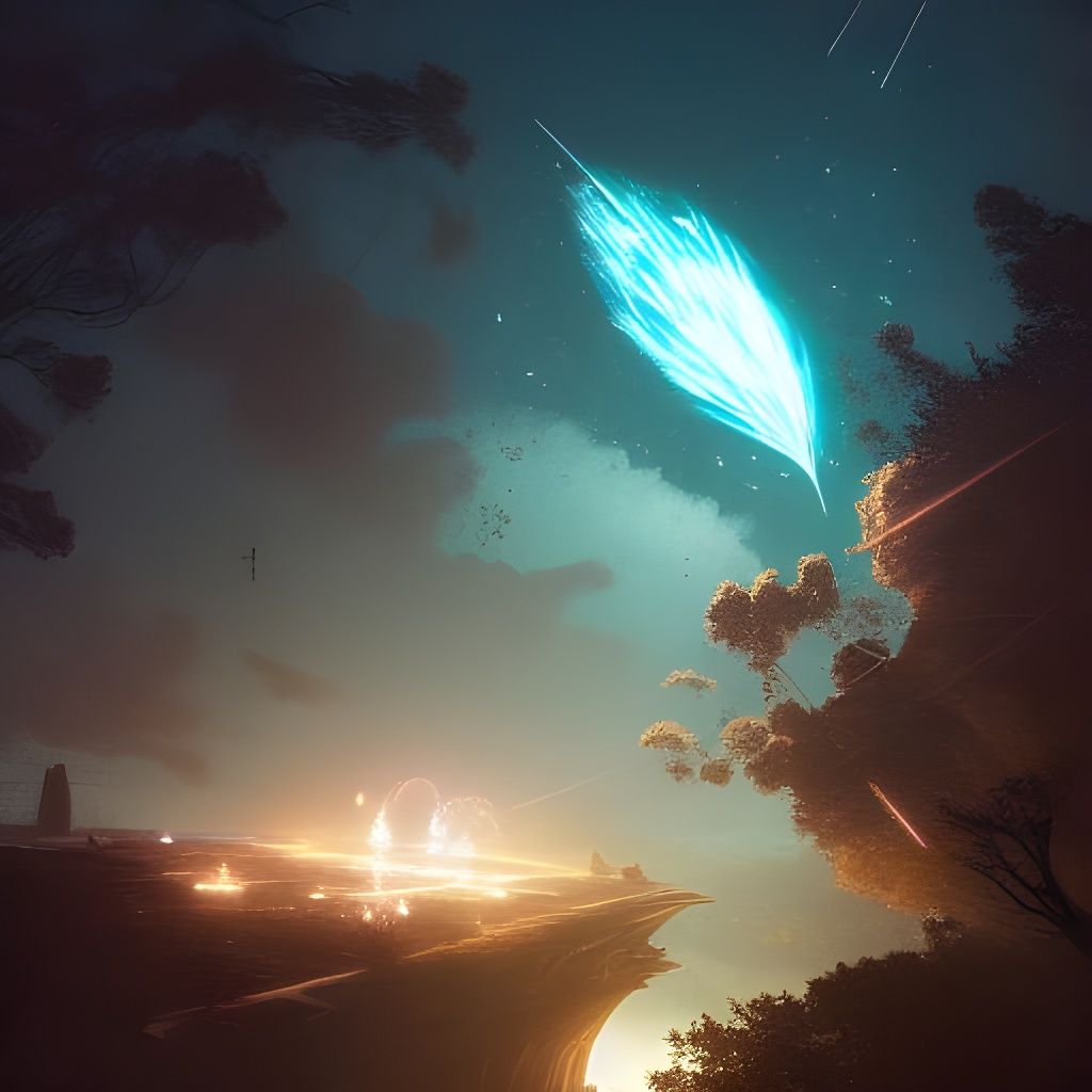 Spectacular Meteor Shower Fantasy Art