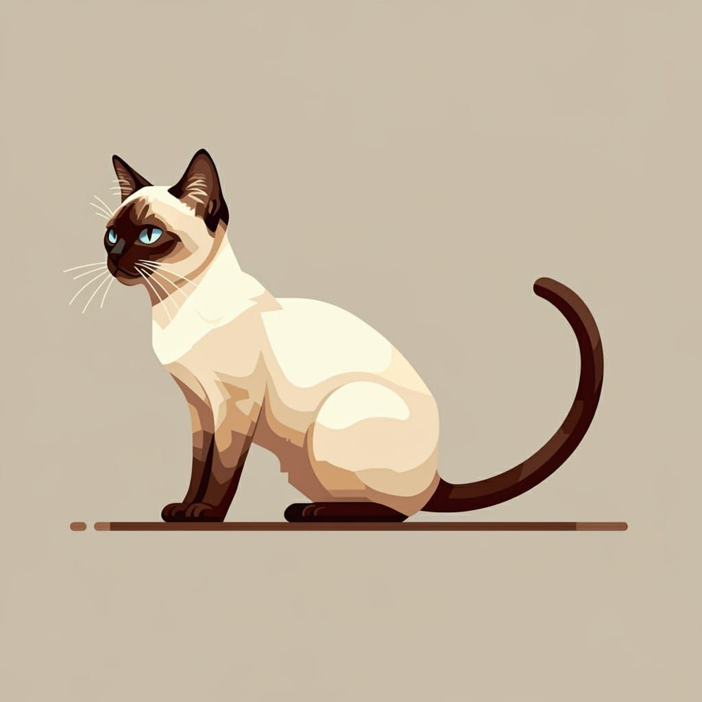 Siamese Cat in ASCII Art Style