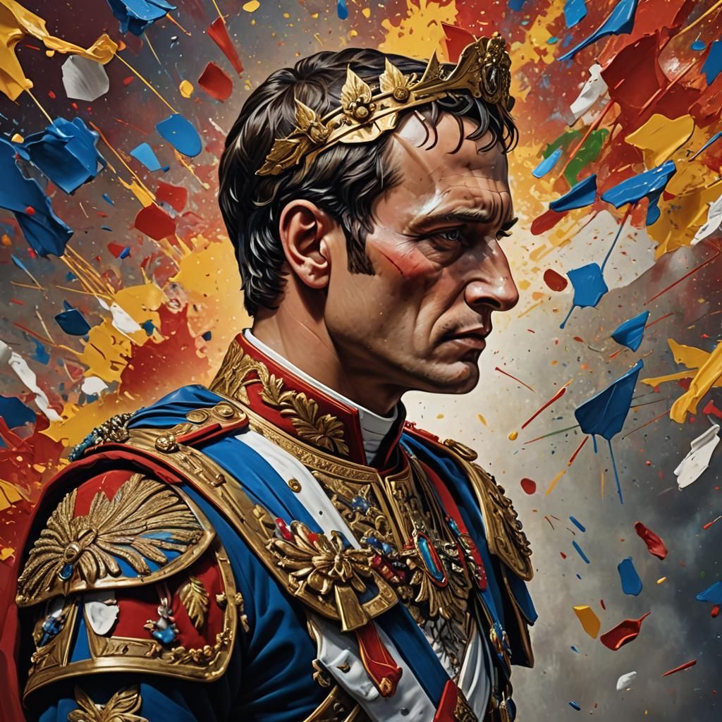 Four Historical Rulers in Hyperrealistic Splash Art
