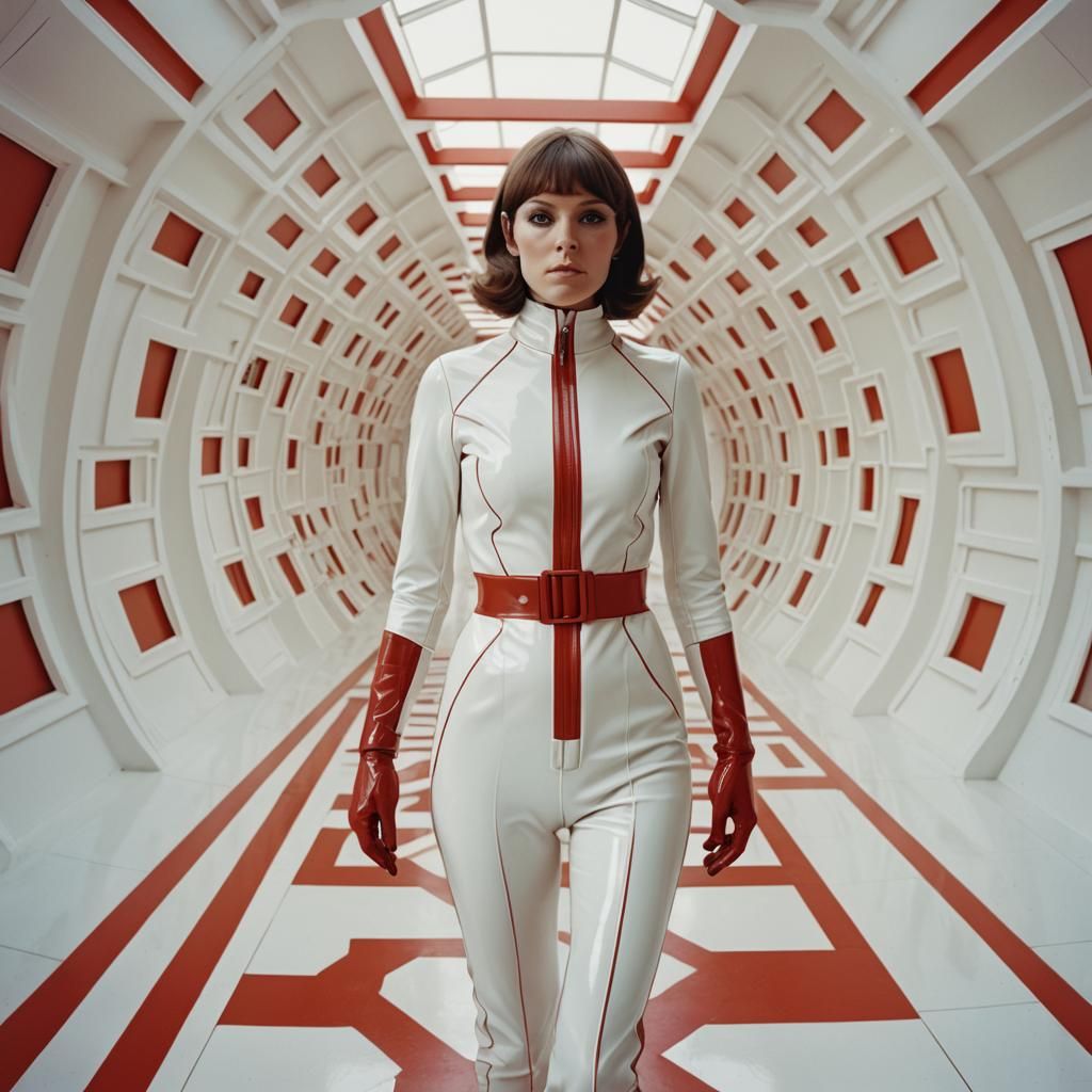 1960s Fashion Photo: Woman in Latex Suit